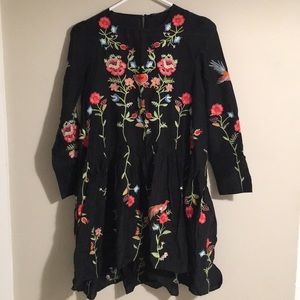 Zara embroidered dress